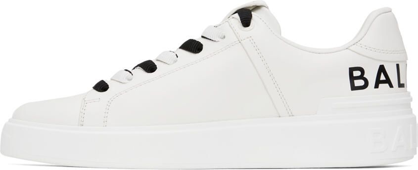 Balmain White B-Court Sneakers - Picture 3