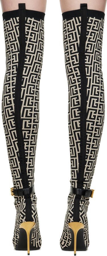 Balmain White Raven Tall Boots