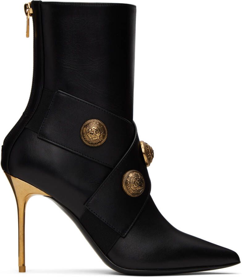 Balmain Black Alma Ankle Boots - Picture 5