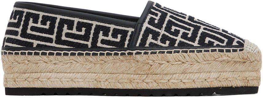 Balmain Black & Beige Alex Espadrilles