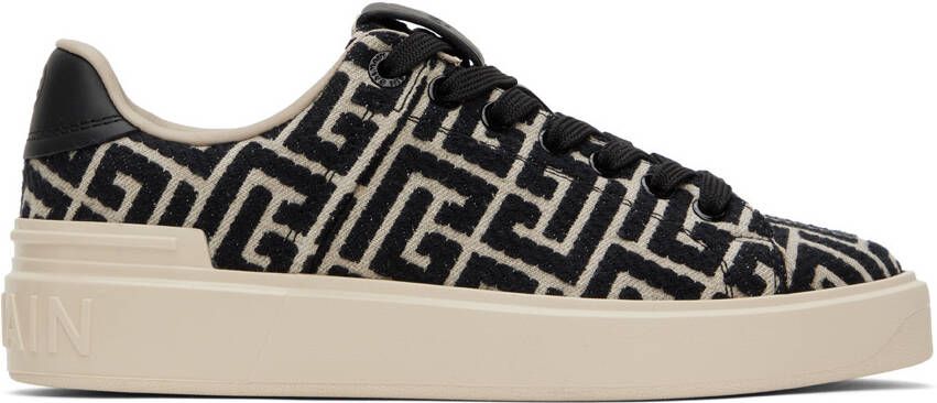 Balmain Black & Off-White B-Court Sneakers - Picture 2