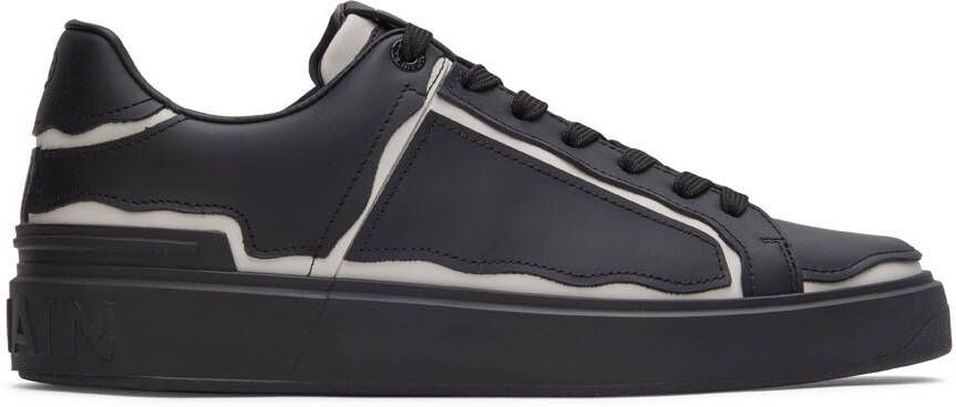 Balmain Black & White B-Court Sneakers - Picture 5