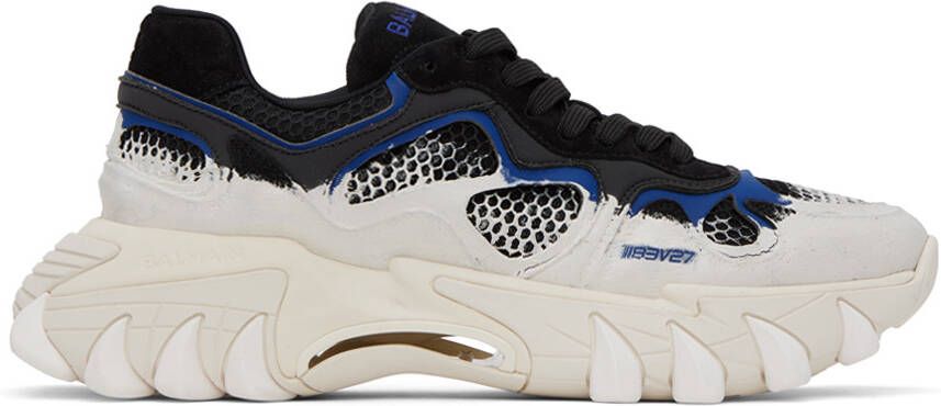 Balmain Black & White B-East Sneakers - Picture 5