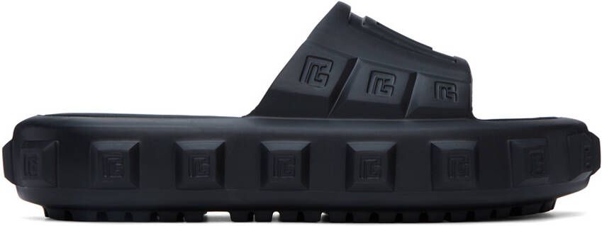 Balmain embossed-logo detail slides Black