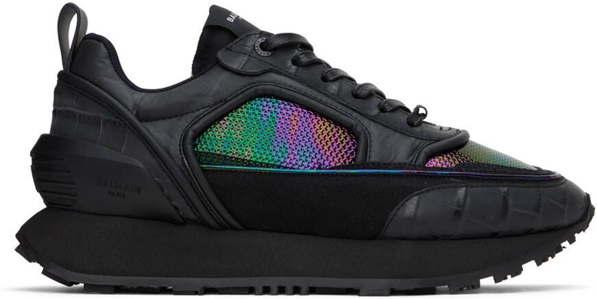 Balmain Black Racer Iridescent Sneakers - Picture 5