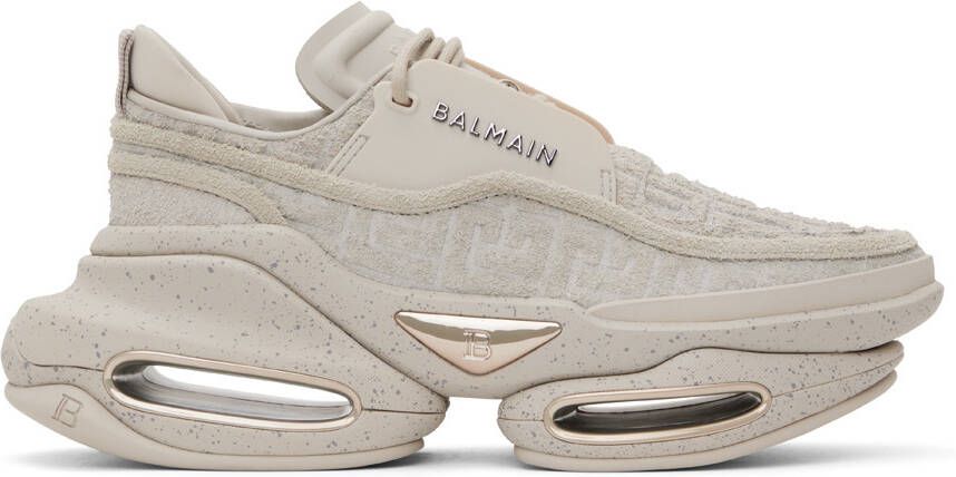 Balmain Gray B-Bold Sneakers - Picture 5