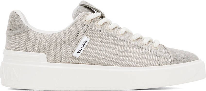 Balmain Gray B-Court Sneakers - Picture 5