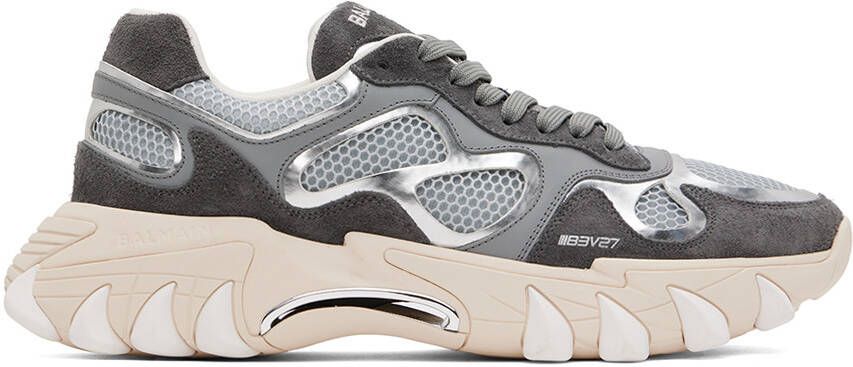 Balmain B-East panelled low-top sneakers Grey - Picture 5