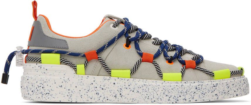 Balmain Gray Cord-Lock Sneakers - Picture 5