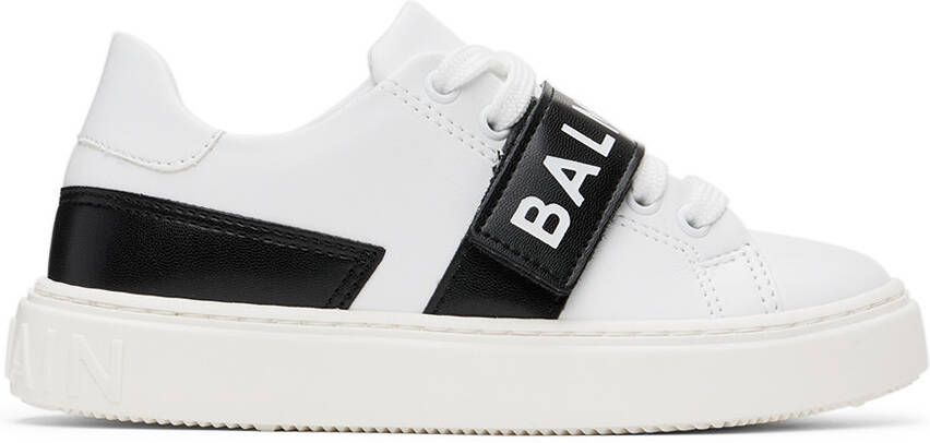 Balmain Kids White Printed Sneakers