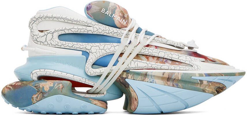 Balmain Unicorn Renaissance-print sneakers White