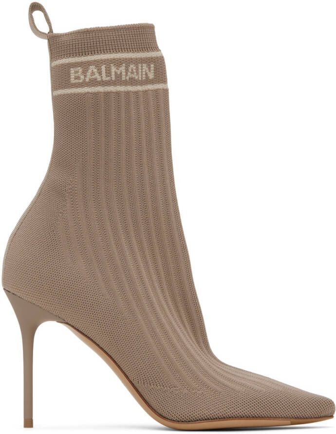 Balmain 95mm Skye ankle boots Brown - Picture 2