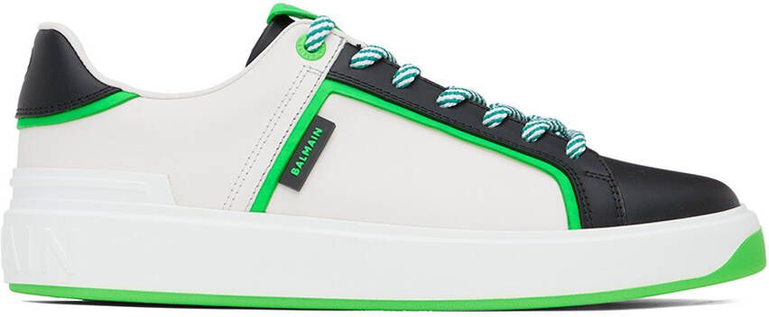 Balmain White & Black B-Court Sneakers - Picture 5