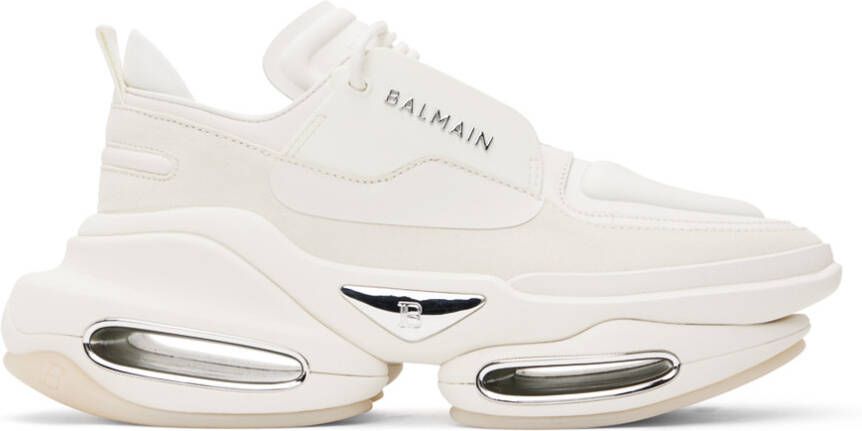 Balmain White B-Bold Sneakers - Picture 5