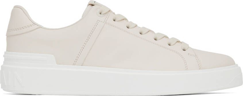 Balmain White B-Court Low-Top Sneakers - Picture 5