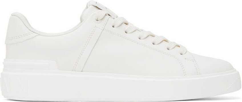 Balmain White B-Court Sneakers - Picture 5