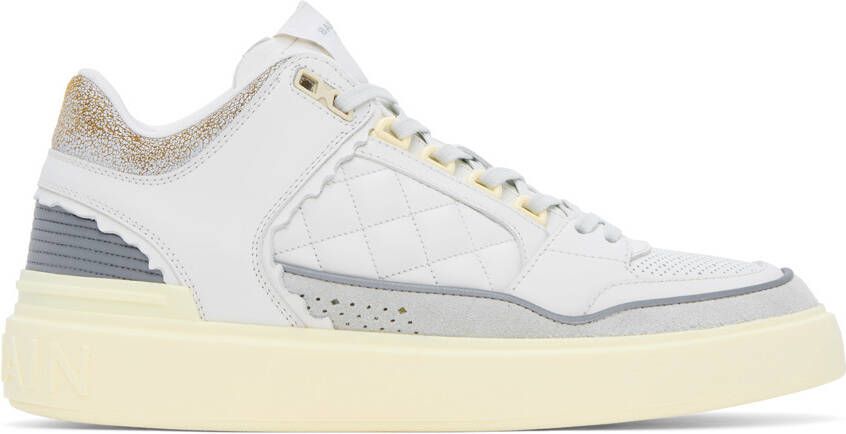 Balmain White B-Court Sneakers - Picture 5