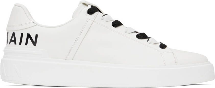 Balmain White B-Court Sneakers - Picture 5