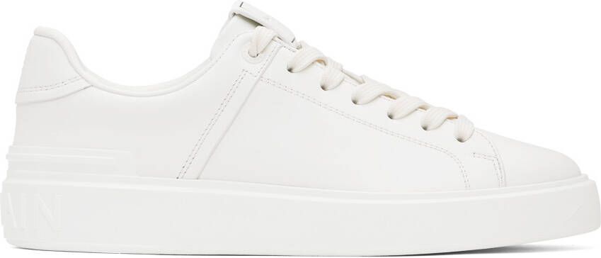 Balmain White B-Court Sneakers - Picture 4