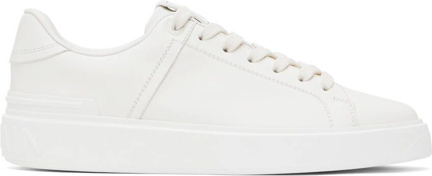 Balmain White B-Court Sneakers - Picture 5