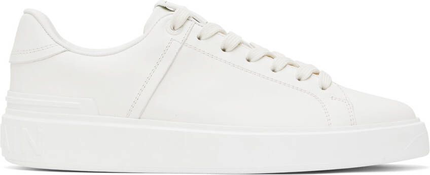 Balmain White B-Court Sneakers - Picture 5