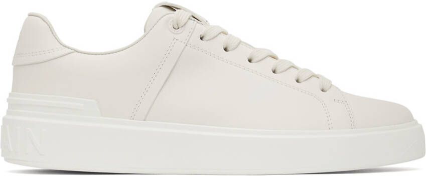 Balmain White B-Court Sneakers - Picture 4