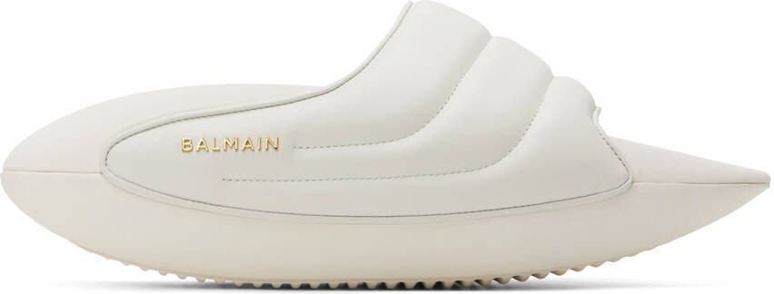 Balmain White B-IT Mules
