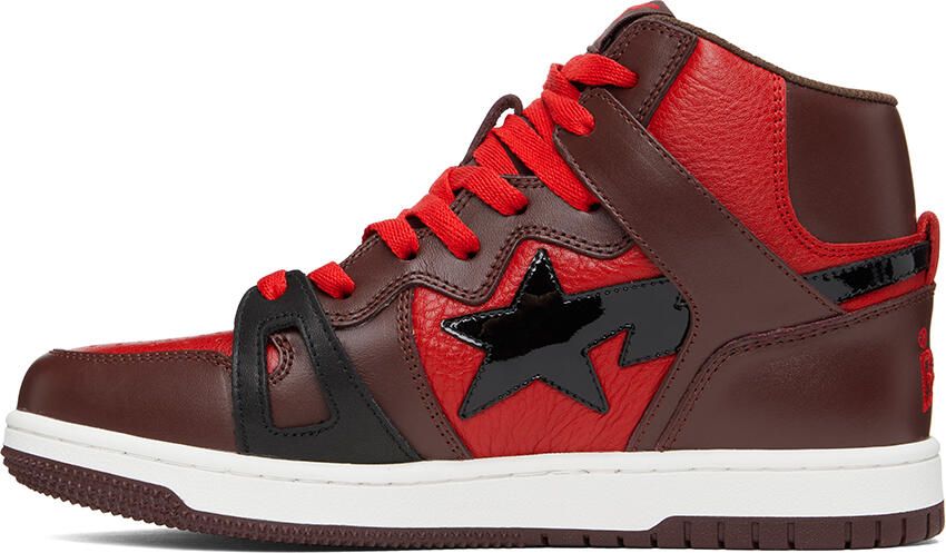BAPE Red & Brown Sta 93 Hi Sneakers - Picture 3