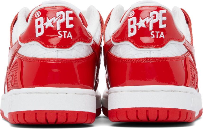BAPE Red & White SK8 STA #5 Sneakers