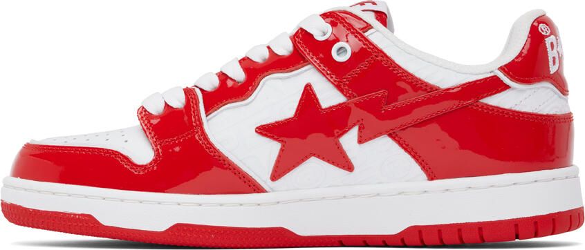 BAPE Red & White SK8 STA #5 Sneakers - Picture 3