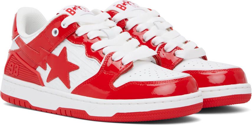 BAPE Red & White SK8 STA #5 Sneakers - Picture 2