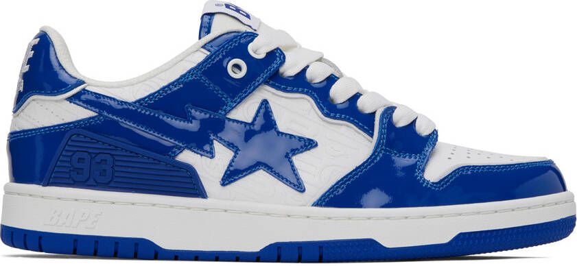 BAPE Blue & White SK8 STA #5 Sneakers - Picture 3