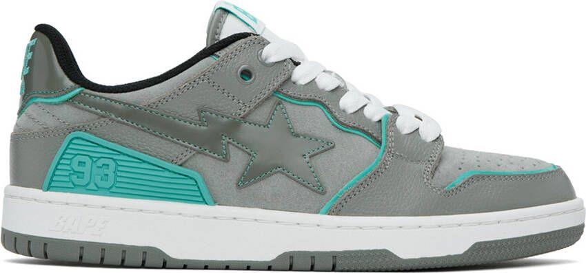 BAPE Gray & Blue Sk8 Sta #2 Sneakers - Picture 5