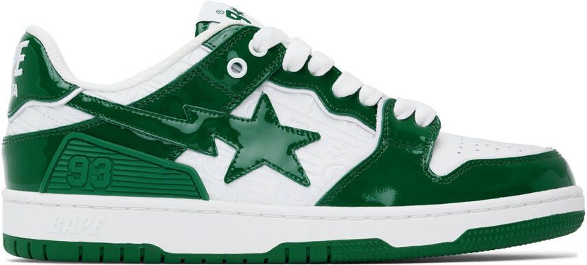 BAPE Green & White SK8 STA #5 Sneakers - Picture 5