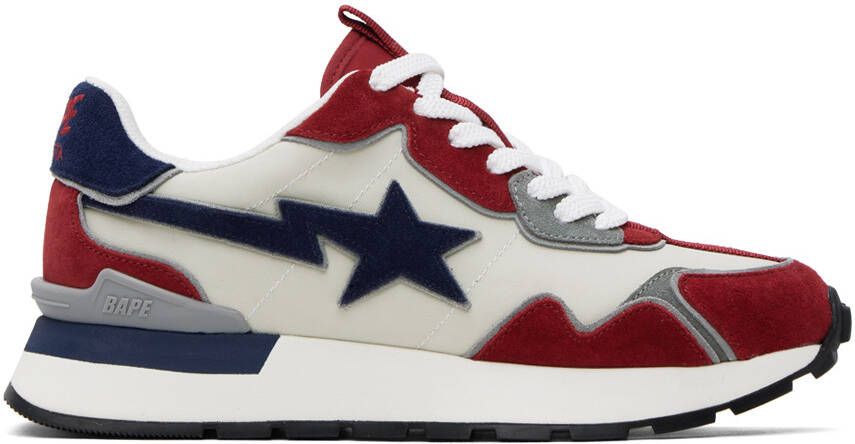 BAPE Red & Navy Road STA Express Sneakers - Picture 5