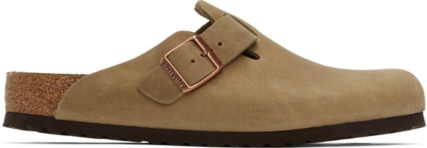 Birkenstock Beige Regular Boston Clogs - Picture 4