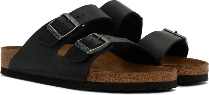 Birkenstock Black Soft Footbed Arizona Sandals - Picture 2