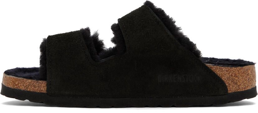 Birkenstock Black Narrow Shearling Arizona Sandals - Picture 3
