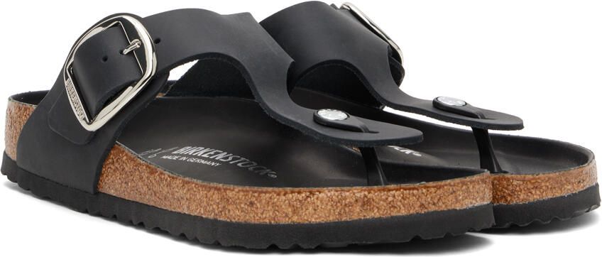 Birkenstock Black Regular Gizeh Big Buckle Sandals - Picture 2