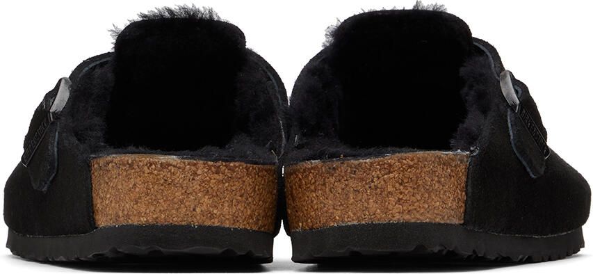 Birkenstock Black Regular Shearling Boston Clogs
