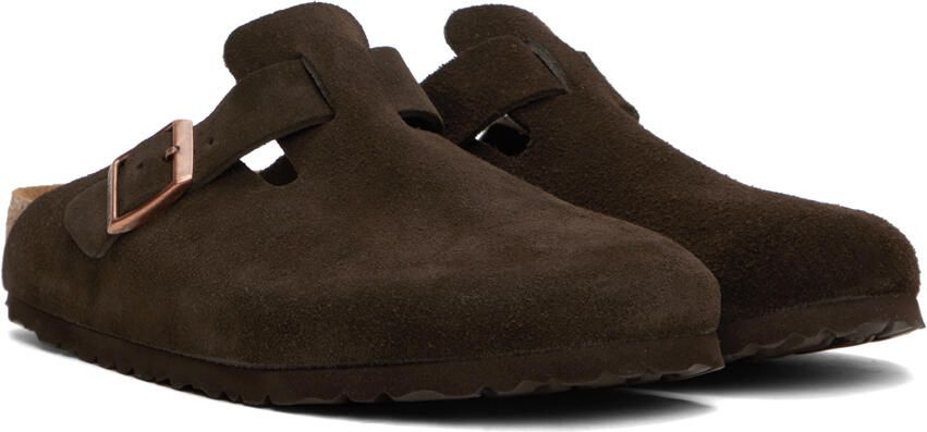 Birkenstock Brown Regular Boston Soft Footbed Clogs - Picture 2