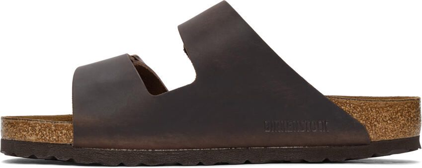 Birkenstock Brown Regular Leather Arizona Sandals - Picture 4