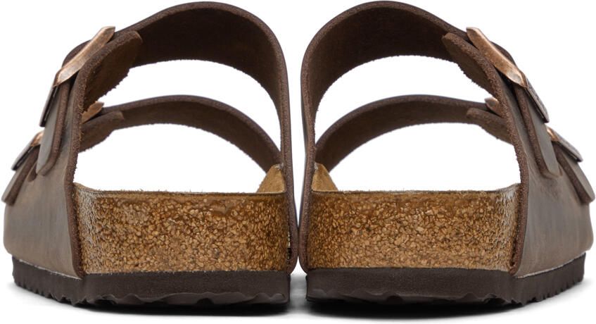 Birkenstock Brown Regular Leather Arizona Sandals - Picture 2
