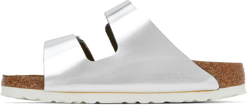 Birkenstock Silver Arizona Soft Footbed Sandals - Picture 3