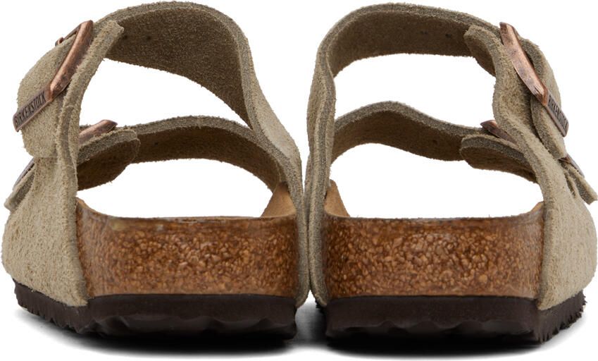 Birkenstock Taupe Regular Suede Soft Footbed Arizona Sandals