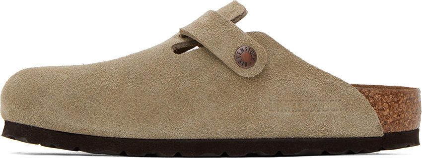 Birkenstock Taupe Boston Soft Footbed Loafers - Picture 3