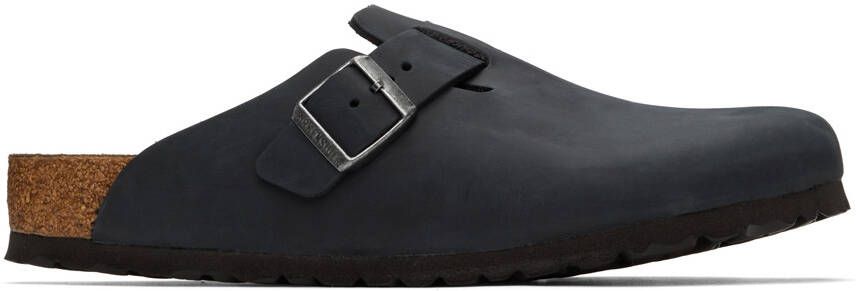 Birkenstock Black Oiled Leather Boston Loafers - Picture 7