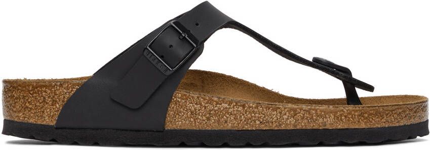 Birkenstock Black Regular Birko-Flor Gizeh Sandals - Picture 5