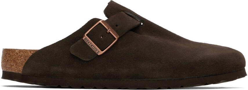 Birkenstock Brown Regular Boston Soft Footbed Clogs - Picture 3