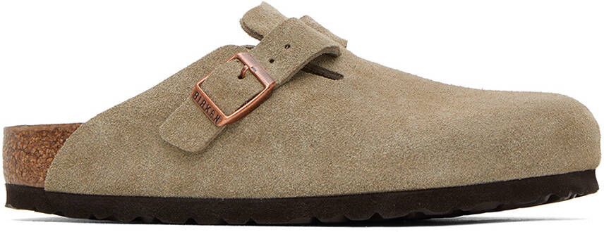 Birkenstock Taupe Boston Soft Footbed Loafers - Picture 5